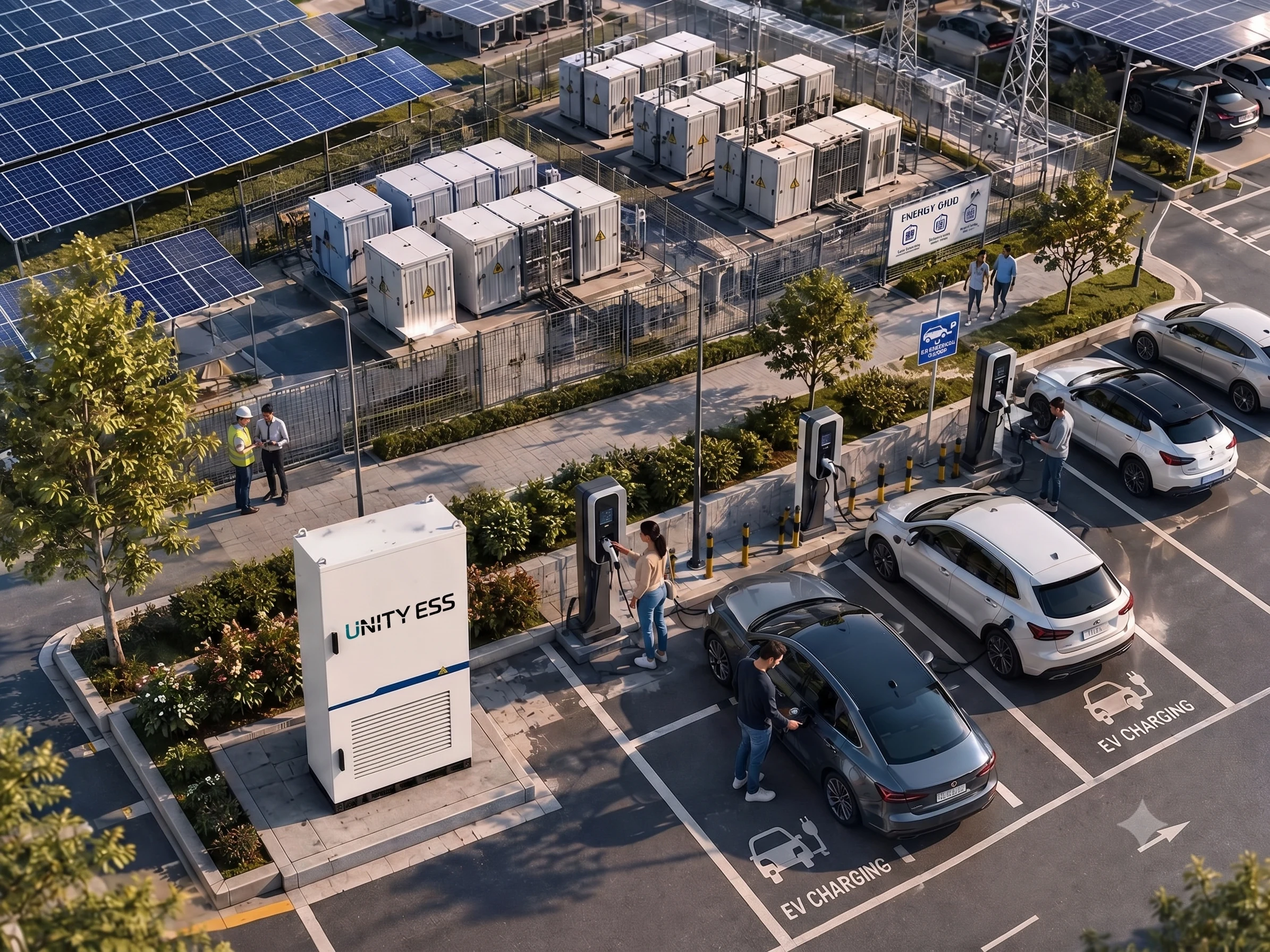 UnityESS storage system at an EV charging site